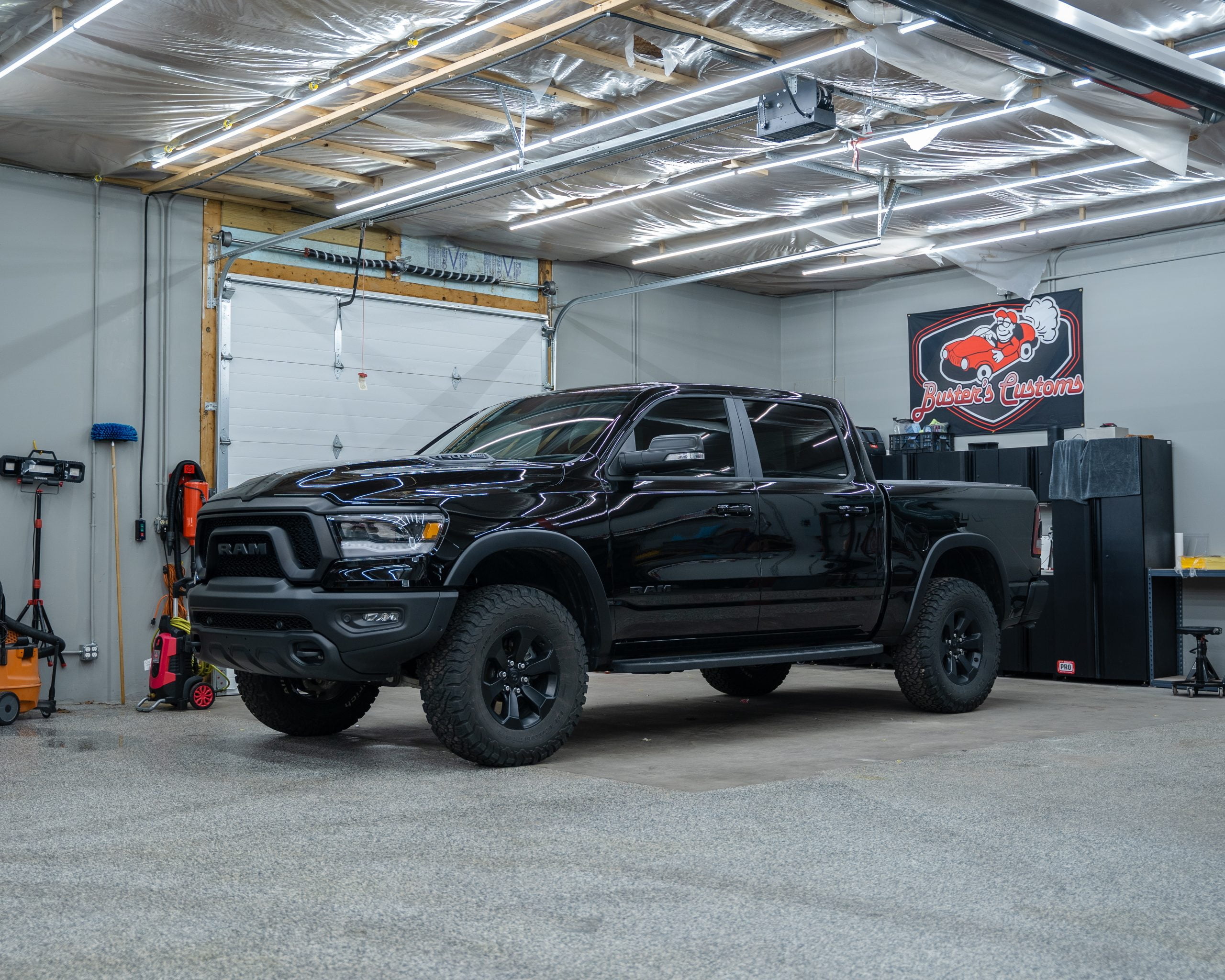 Image of black ram 1500 with custom window tinting